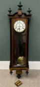 LATE VICTORIAN VIENNA TYPE WALL CLOCK, walnut and ebonised case, white dial, Roman numerals, twin