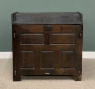 CHARLES II WELSH JOINED OAK ARK MEAL CHEST, circa 1670, broad stiles, panelled sides and back with