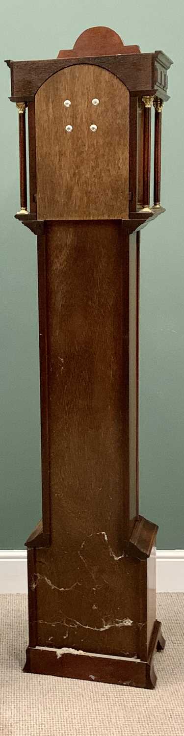 JAMES STUART ARMAGH REPRODUCTION MAHOGANY TRIPLE WEIGHT LONG CASE CLOCK, Tempus Fugit, brass dial, - Image 6 of 6