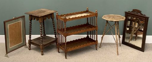 VICTORIAN AND LATER OCCASIONAL FURNITURE PARCEL (5), comprising a mahogany three tier tea trolley,