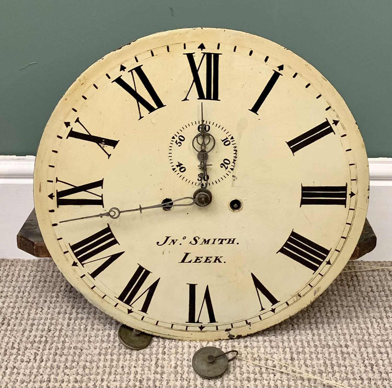 LONGCASE CLOCK CIRCA 1830, oak and mahogany, enamelled dial by J N Smith, Leek, Roman numerals, - Image 6 of 10