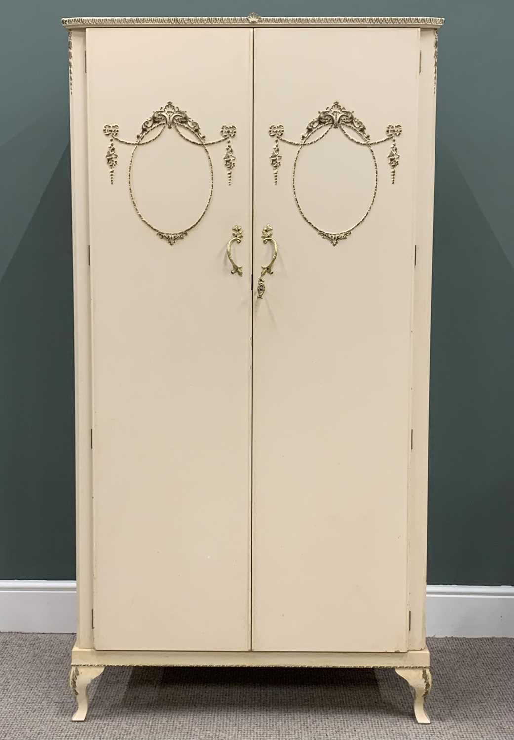 ELEVEN PIECE FRENCH STYLE PAINTED BEDROOM SUITE, comprising two door wardrobe, 180 (h) x 95 (w) x - Image 2 of 10