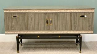 ITALIAN STYLE MID-CENTURY SIDEBOARD, melamine, four cupboard doors, interior drawers and shelves,