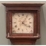 NORTH WALES ANTIQUE OAK LONGCASE CLOCK 'Jackson, Dolgelly' 12ins painted square dial, Roman