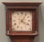 NORTH WALES ANTIQUE OAK LONGCASE CLOCK 'Jackson, Dolgelly' 12ins painted square dial, Roman