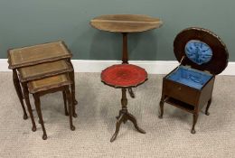 VINTAGE & LATER OCCASIONAL FURNITURE PARCEL, comprising Victorian mahogany oval top wine table for
