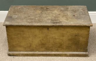 VICTORIAN SCUMBLED PINE BLANKET BOX, iron strap hinges and carry handles, dovetail joints, 40 (h)