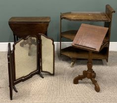 VINTAGE & LATER FURNITURE PARCEL (4), comprising three-tier oak tea trolley, 88 (h) x 76 (w) x 41cms