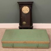 ANSONIA VIENNA TYPE WALL CLOCK & A LLOYD LOOM STYLE UNDERBED STORAGE BOX, stained wood clock case,