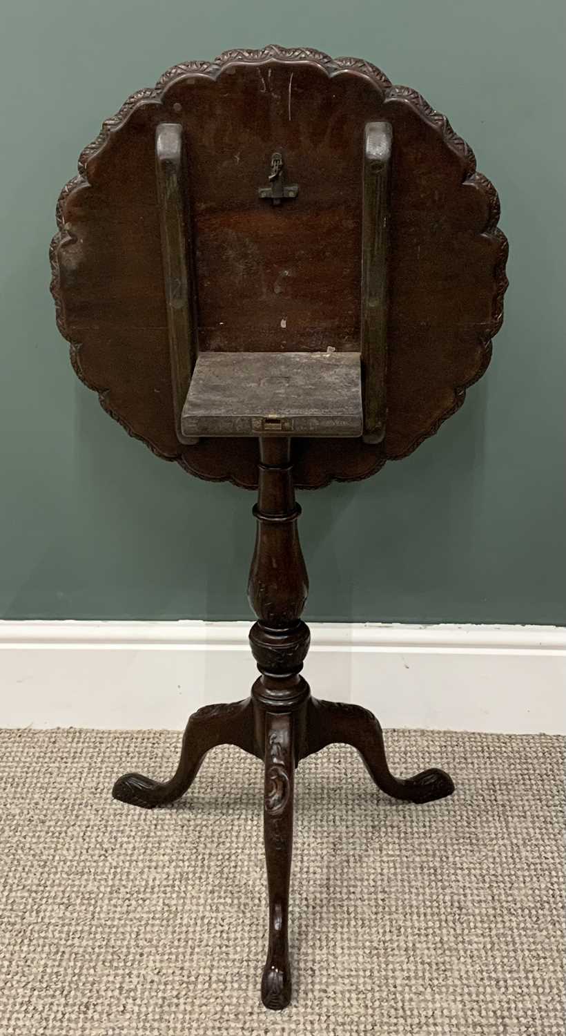 OCCASIONAL FURNITURE ITEMS comprising antique mahogany tilt-top tripod table, carved pie-crust - Image 5 of 5