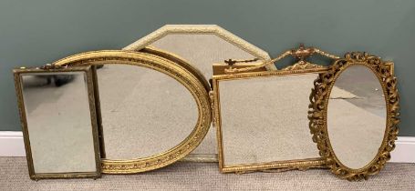 VARIOUS GILT FRAMED & OTHER WALL MIRRORS (5), 85 (h) x 110cms (w) the largest Provenance: private