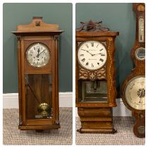 GUSTAV BECKER MAHOGANY & A WALNUT CASED VIENNA TYPE WALL CLOCKS, ebonised clock case and a