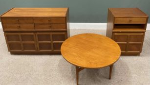 THREE ITEMS OF NATHAN / GORDON RUSSELL MID CENTURY FURNITURE, comprising four drawer, two door unit,
