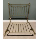 VICTORIAN BRASS BEDSTEAD, for restoration, no connecting irons, 141 (h) x 137cms (w) Provenance: