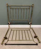 VICTORIAN BRASS BEDSTEAD, for restoration, no connecting irons, 141 (h) x 137cms (w) Provenance:
