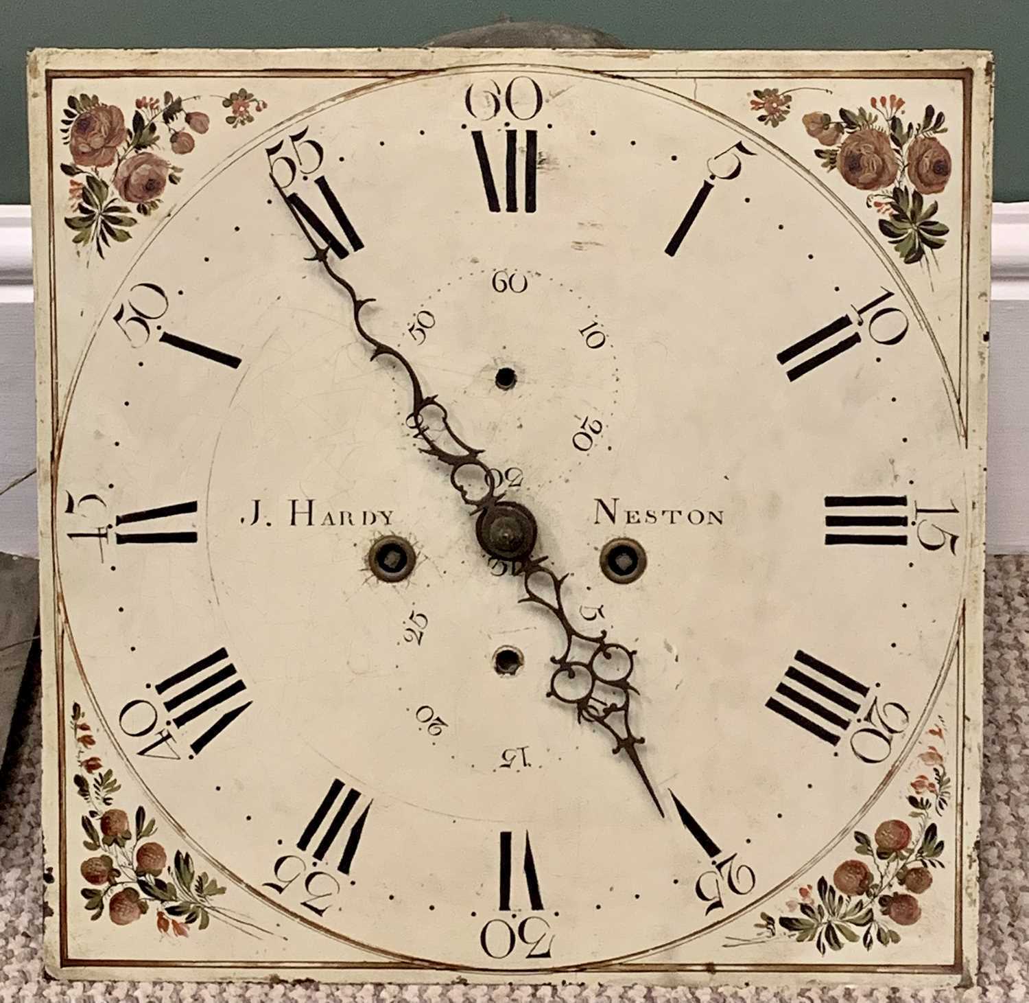 OAK & MAHOGANY LONGCASE CLOCK circa 1830, 13in square painted enamel dial, eight day bell strike - Image 2 of 6