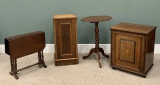 FOUR ITEMS OF ANTIQUE FURNITURE comprising Thomas Turner Manchester inlaid rosewood music cabinet