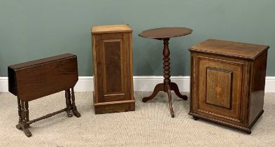 FOUR ITEMS OF ANTIQUE FURNITURE comprising Thomas Turner Manchester inlaid rosewood music cabinet