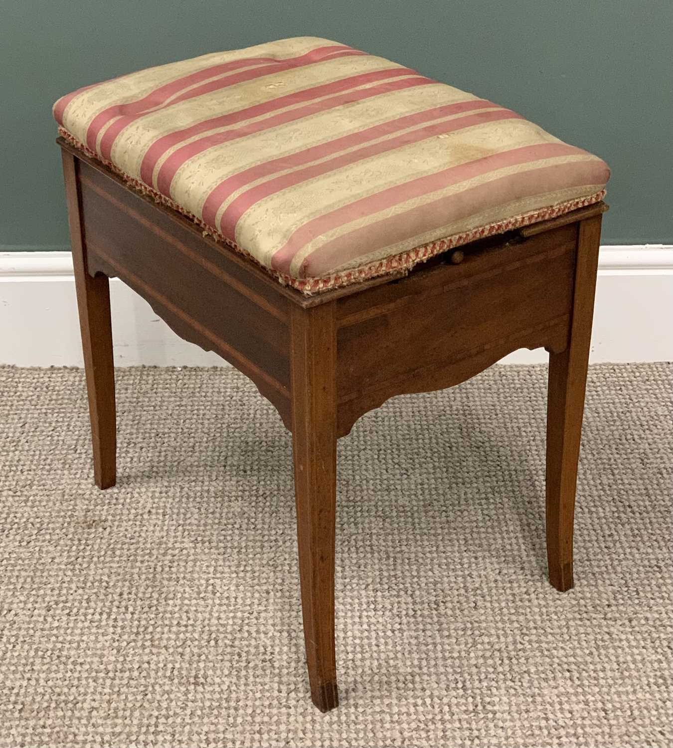 THREE ITEMS EDWARDIAN INLAID MAHOGANY FURNITURE, comprising corner armchair with ivory inlay and - Image 5 of 5