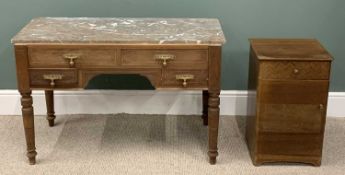 TWO ITEMS OF VINTAGE FURNITURE comprising circa 1900 washstand base, two long, two short drawers,
