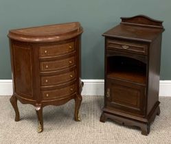 TWO ITEMS VICTORIAN & LATER FURNITURE comprising mahogany bedside cabinet, shaped top rail, single
