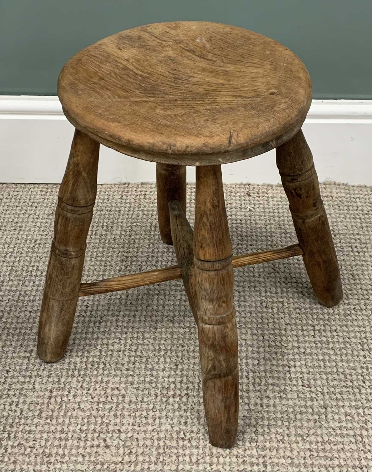 TWO ITEMS OF VINTAGE OCCASIONAL SEATING, comprising carved oak spinner's chair, turned supports - Image 3 of 3