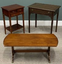 THREE ITEMS OF VINTAGE & REPRODUCTION FURNITURE, comprising Edwardian inlaid mahogany single