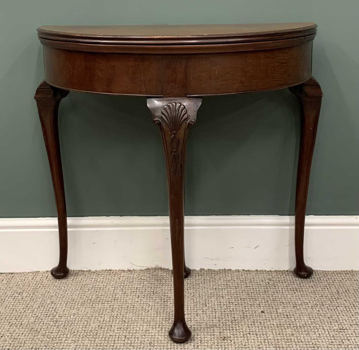 TWO ITEMS OF VINTAGE & LATER OCCASIONAL FURNITURE, comprising circa 1920, mahogany fold over half- - Image 2 of 6