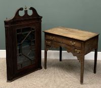 ANTIQUE OAK OCCASIONAL FURNITURE two items, comprising lowboy, rectangular top, blind frieze drawer,