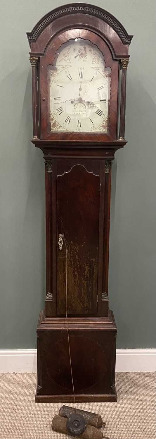 JOSEPH SMITH WREXHAM MAHOGANY LONGCASE CLOCK circa 1840, signed arched top painted dial, Roman