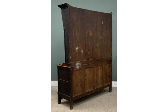 NORTH WALES ANGLESEY OAK & PINE DRESSER circa 1830, wide back boarded three shelf rack, three - Image 5 of 5