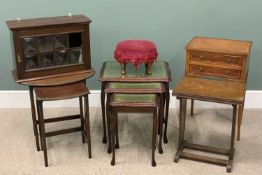SIX ITEMS OF VINTAGE & REPRODUCTION FURNITURE to include mahogany single door wall cabinet, 38.