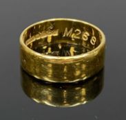 22CT GOLD WEDDING BAND, Birmingham 1991, size M, 4.9gms Provenance: private collection Conwy