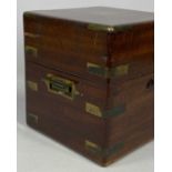 INTERIOR FURNISHINGS GROUP, a 19th century brass banded mahogany box, recess side handles, hinged