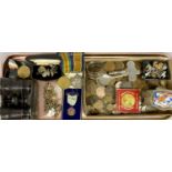 WORLD WAR I MEDALS, SILVER FOBS, COINS & OTHER COLLECTABLES, the medal pair comprising British War