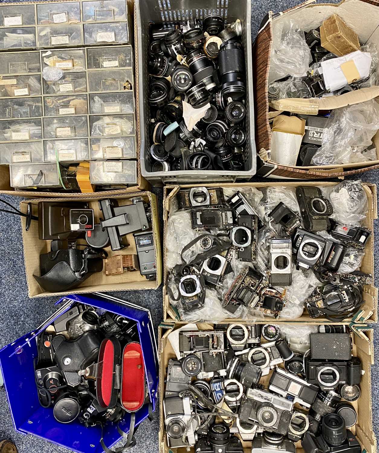 CAMERAS & ACCESSORIES, a large quantity including bodies, lenses and other parts Provenance: private