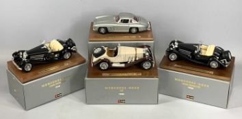 BURAGO 1/18 SCALE DIECAST MERCEDES SPORTS CARS (4), 2x 3520 500k Roadster (1936), 3509 SSK (1928),