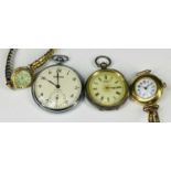 CONTINENTAL 18CT GOLD CASED LADIES WRISTWATCH & THREE OTHER VARIOUS WATCHES, the 18ct watch