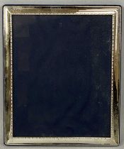 SILVER PHOTOGRAPH FRAME, blue velvet easel back, 29 x 24cms, Sheffield 2001, Carr's of Sheffield