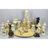 ORNAMENTAL FIGURINES & ANIMALS COLLECTION, various cast and moulded pairs and individuals, various