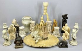 ORNAMENTAL FIGURINES & ANIMALS COLLECTION, various cast and moulded pairs and individuals, various