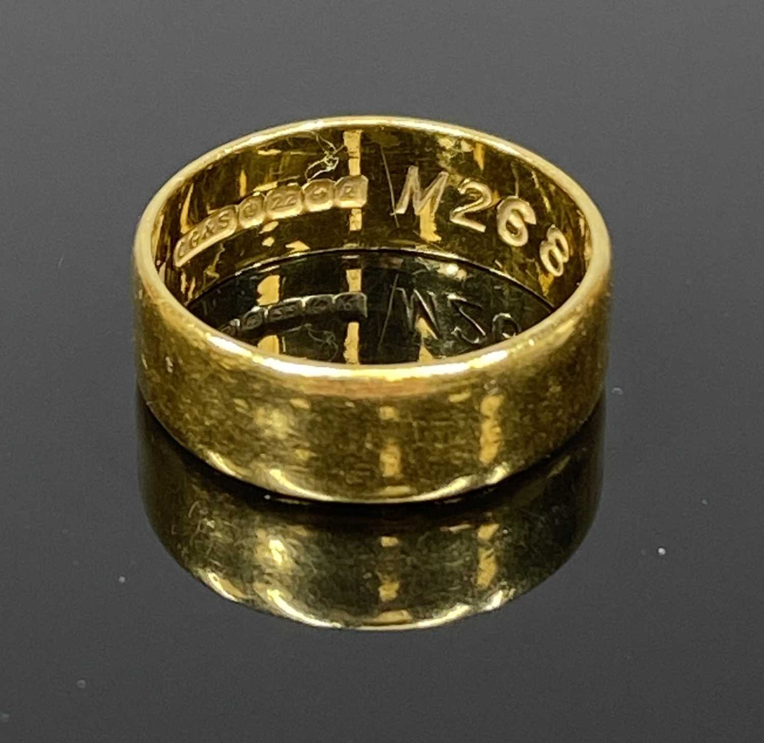 22CT GOLD WEDDING BAND, Birmingham 1991, size M, 4.9gms Provenance: private collection Conwy - Image 2 of 2