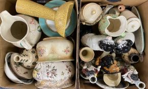 DECORATIVE POTTERY & PORCELAIN, to include Victorian potties, Staffordshire dogs, porcelain