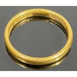 22CT GOLD WEDDING BAND, size mid J-K, Birmingham 1941, 2.6gms Provenance: private collection Conwy