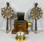 VINTAGE & LATER COLLECTABLES, comprising mahogany lantern camera (part), 25 (h) x 35cms (l),