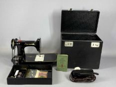 221K SINGER PORTABLE ELECTRIC SEWING MACHINE, original foot pedal, original case, instruction