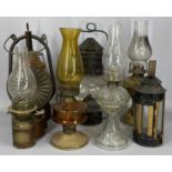 VINTAGE & LATER LIGHTING & ACCESSORIES, a vintage Veritas storm lantern with glass shade, 40cms (h),