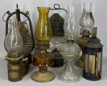 VINTAGE & LATER LIGHTING & ACCESSORIES, a vintage Veritas storm lantern with glass shade, 40cms (h),