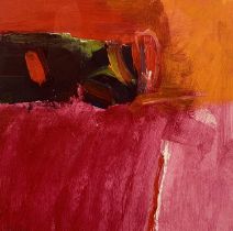 ‡ TOM NASH (Welsh 1931-2013) gouache - abstract study, pink background, signed lower left, 35 x