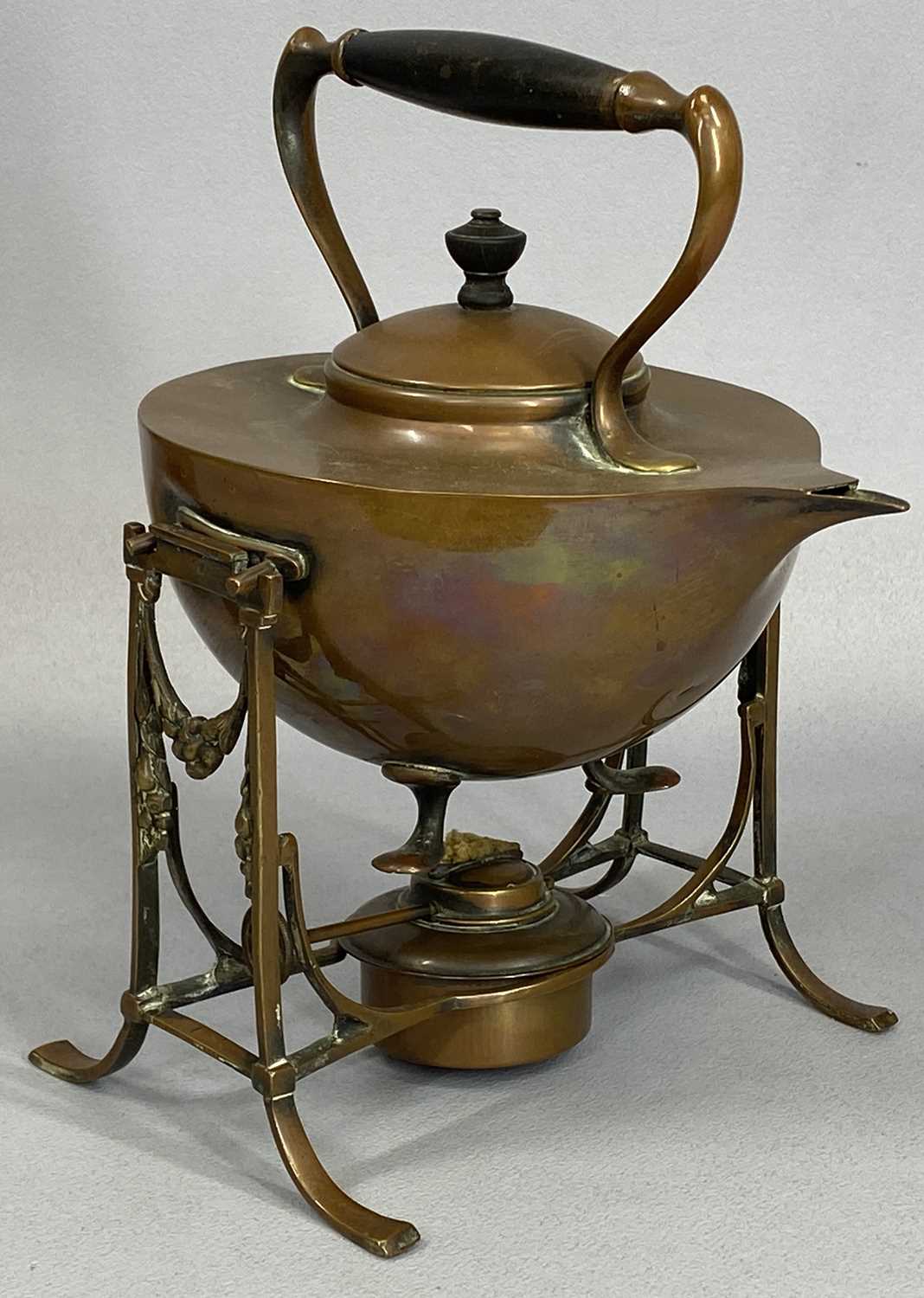 GROUP OF VICTORIAN & LATER METALWARE, to include arts and crafts copper tea kettle on stand with - Image 2 of 3